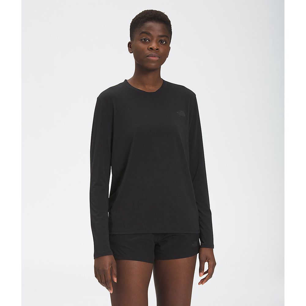 The North Face Long Sleeve Womens Australia - The North Face Wander Black (PTO-305628)